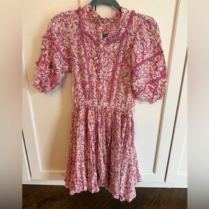 Poupette St. Barth Amanda Mini Dress Pink Graffiti